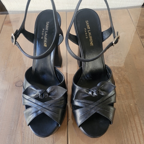 Saint Laurent leather platform sandals 40/10 - Picture 2 of 7